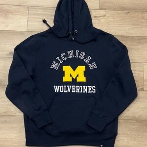 47 Brand Michigan Wolverines Navy Hoodie mens size large